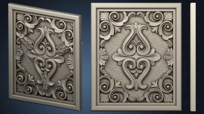 3D model Facade with carved decorations (STL)