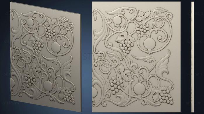 3D model Panel carved with grapes (STL)