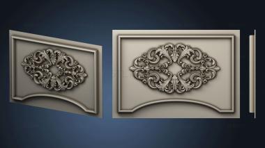 3D model Central facade of the kitchen with carved decoration (STL)