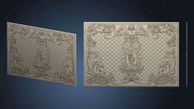 3D model Carved panel with initials horizontal version (STL)