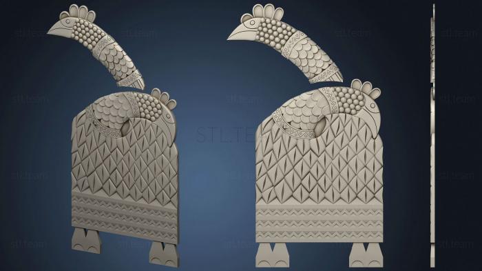 3D model Panel with Rooster heads (STL)