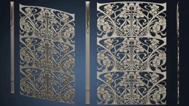 3D model Art nouveau panel and pillar (STL)