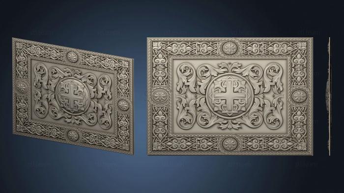 Horizontal carved panel with decoration