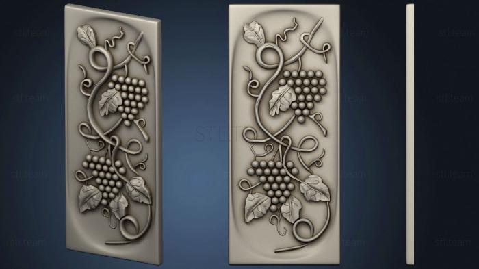 3D model Carving with decorative grapes on the facade of the kitchen (STL)