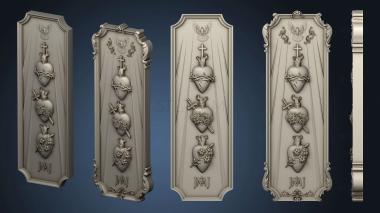 3D model Panel with dove rose lily crown of thorns (STL)