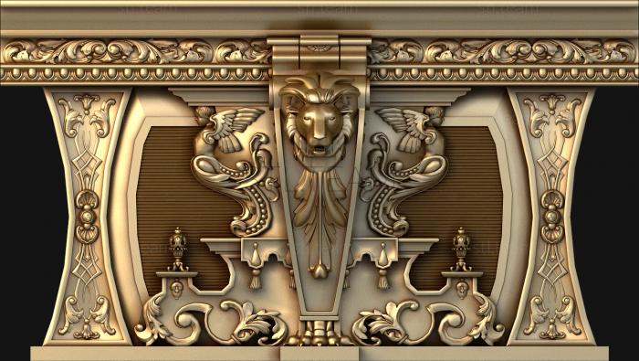 3D model Lions face on the mantelpiece (STL)