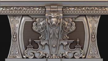 3D модель Морда льва на камине (STL)