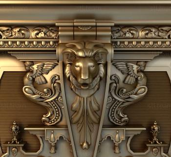 3D model Lions face on the mantelpiece (STL)