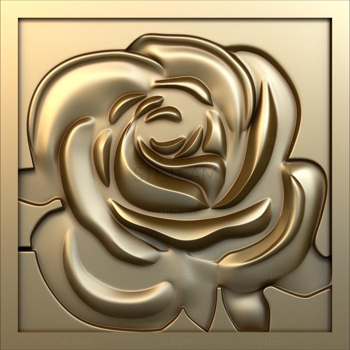 3д модель панели, роза
