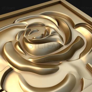 3D модель 3д модель панели, роза (STL)