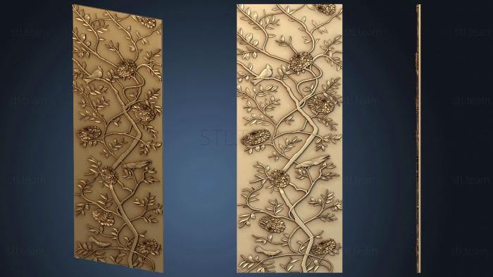 Wall panel with flowers