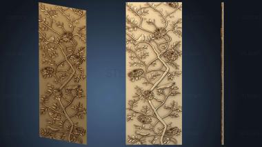 3D model Wall panel with flowers (STL)