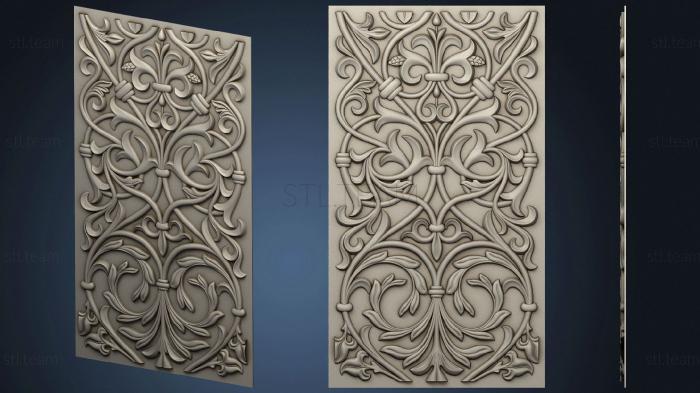 3D model Vertical panel with decoration (STL)