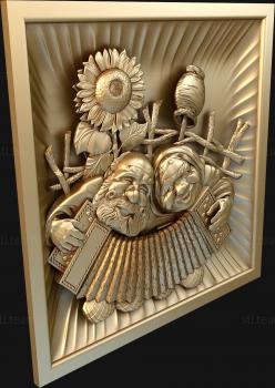 3D model Old men with an accordion (STL)