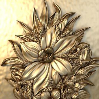 3D model Bouquet of flowers (STL)