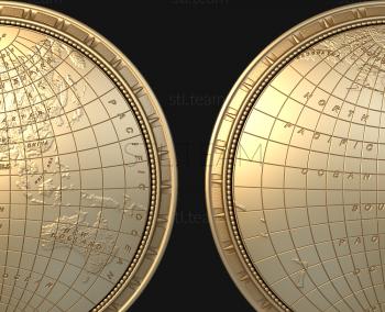 3D model Earth's hemispheres (STL)