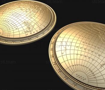 3D model Earth's hemispheres (STL)