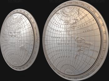 3D model Earth's hemispheres (STL)