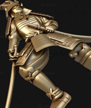 3D model Japanese warrior with a sword (STL)