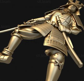 3D модель Японский воин с мечом (STL)