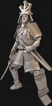 3D модель Японский воин с мечом (STL)