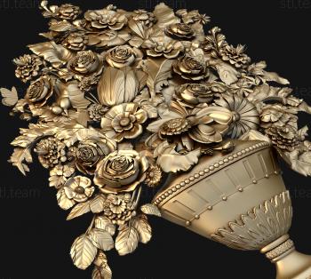 3D model Vase with flowers (STL)