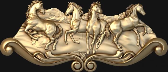 3D model Four horses (STL)