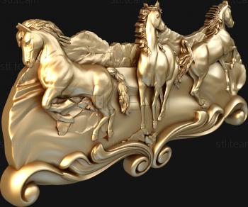 3D model Three horses (STL)