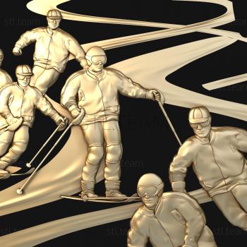 3D модель Спуск лыжников (STL)