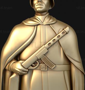 3D model Soldier with a submachine gun (STL)