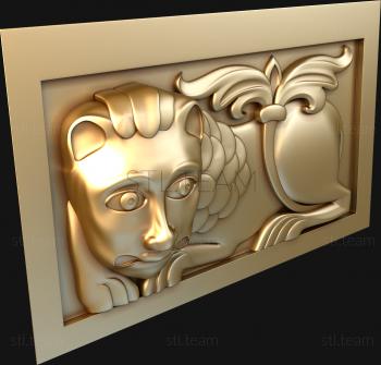 3D model Old lion mural (STL)