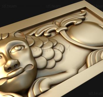 3D model Old lion mural (STL)