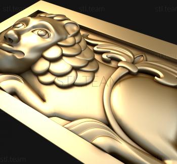 3D модель Старинная фреска льва (STL)