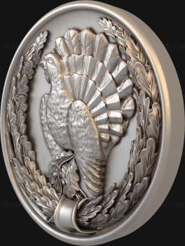 3D model Oak wreath and capercaillie (STL)