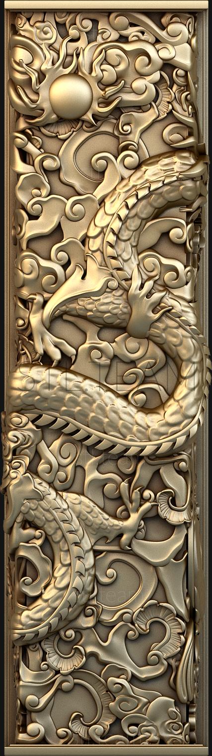 Панно Китайский дракон на столбе