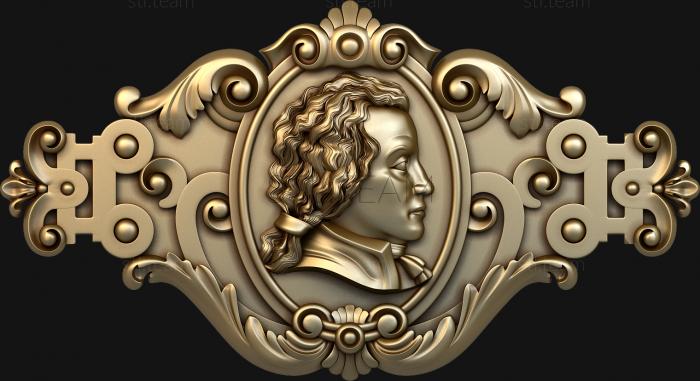 3D model Medallion with a male profile (STL)