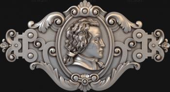 3D model Medallion with a male profile (STL)