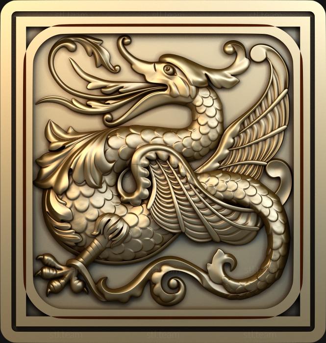 Панно Stove tile dragon