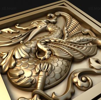 3D model Stove tile dragon (STL)