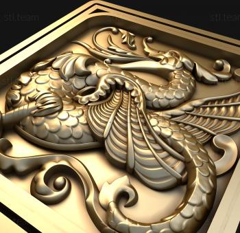 3D model Stove tile dragon (STL)