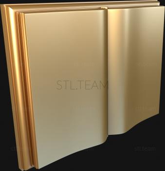 3D модель панно открытая пустая книга (STL)