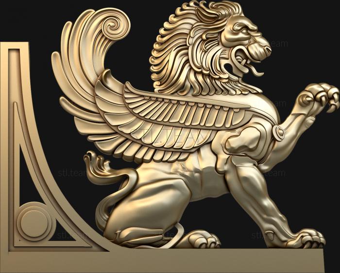 Панно Модель лев в античном стиле
