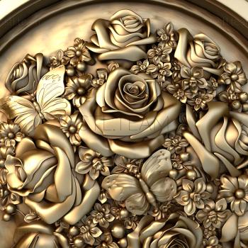 3D model Roses in a round locket (STL)