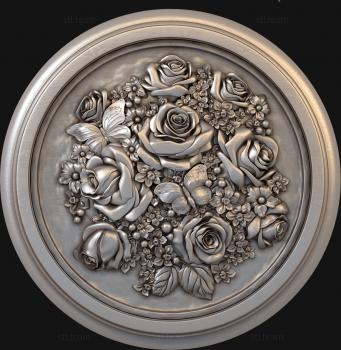 3D model Roses in a round locket (STL)