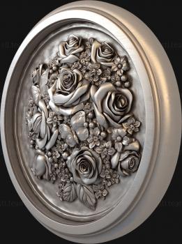 3D модель Розы в круглом медальоне (STL)