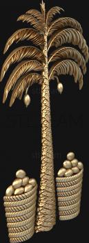 3D модель Пальма и кокосы (STL)