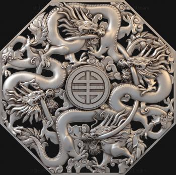 3D model A tangle of vines and dragons (STL)