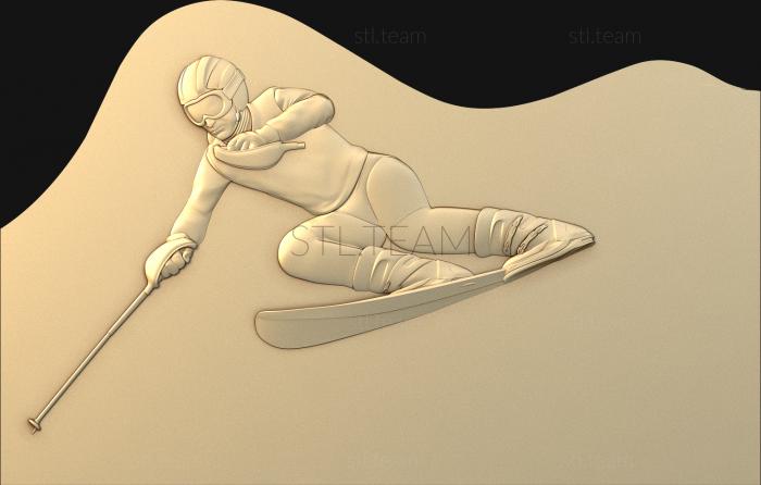 3D model Skier on the track (STL)
