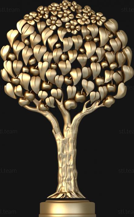 3D модель Дерево с плодами и цветами (STL)