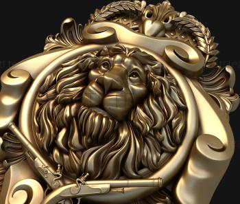 3D model Coat of arms with lion's head (STL)